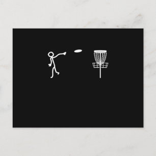 Cartão Postal Jogador de Golfe do Disc Stickman Engraçado