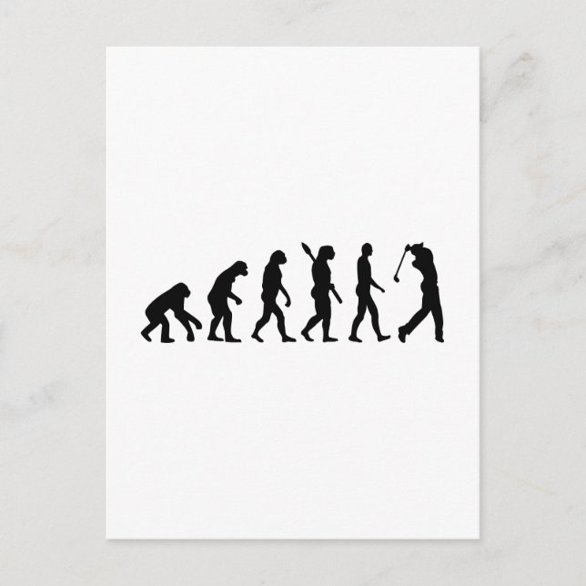 Cartão Postal Jogador de Golfe Evolution (Frente)