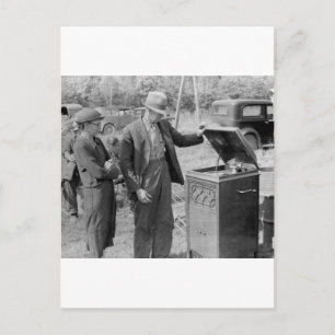 Cartão Postal Jogador de Gravação Antiquado, anos 30