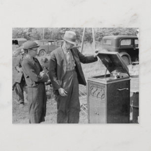 Cartão Postal Jogador de Gravação Antiquado, anos 30