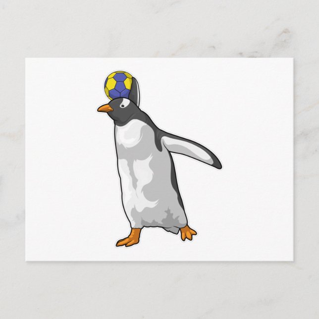 Cartão Postal Jogador de handebol Penguin (Frente)