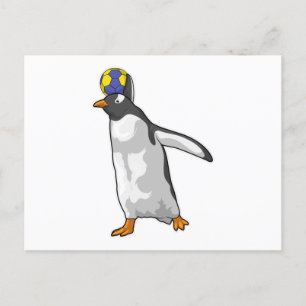Cartão Postal Jogador de handebol Penguin Handebol