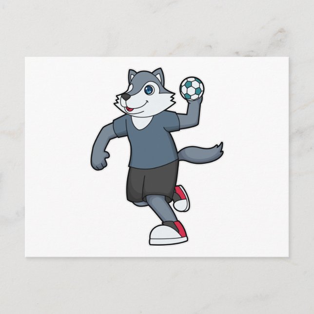 Cartão Postal Jogador de handebol Wolf Handebol (Frente)