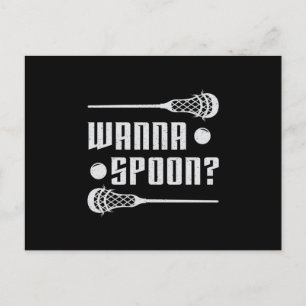 Cartão Postal Jogador de Lacrosse Lax Wanna Spoon Dobra Engraça