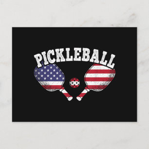 Cartão Postal Jogador de Pickleball da Bandeira dos EUA Amor por