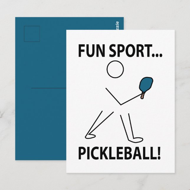 Cartão Postal Jogador de Pickleball Esportes Diversão Esporte Pi (Frente/Verso)