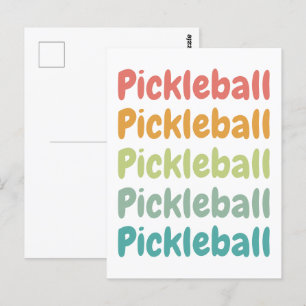 Cartão Postal Jogador de Pickleball Retro