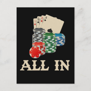 Cartão Postal Jogador de pôquer do Texas hold'Em Casino Gambler