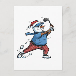 Cartão Postal Jogador de Tênis Boneco de Neve Natal 2026 Feriad