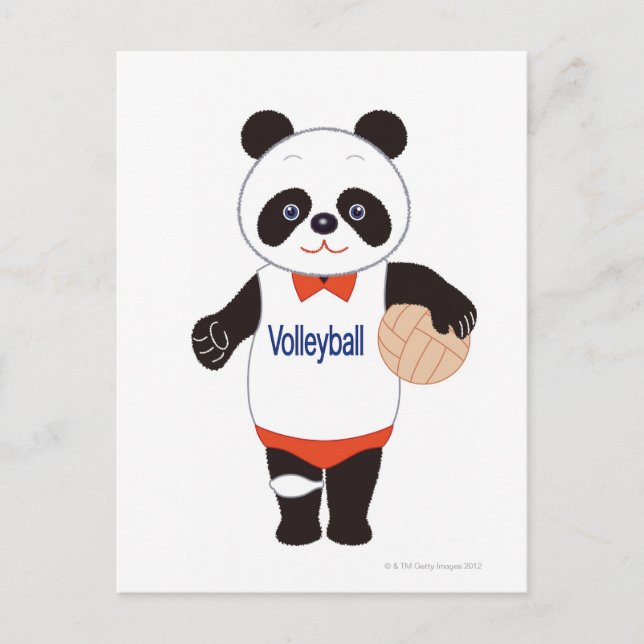 Cartão Postal Jogador de Volei Panda (Frente)