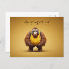 Cartão Postal Jogador de Voleibol Orangutan