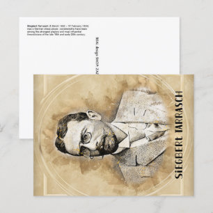 Cartão Postal jogador de xadrez Siegbert Tarrasch