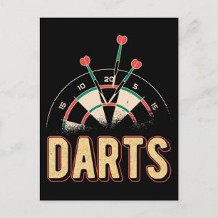 Cartão Postal Jogadores Dart Vintage Darts Dartboard 160
