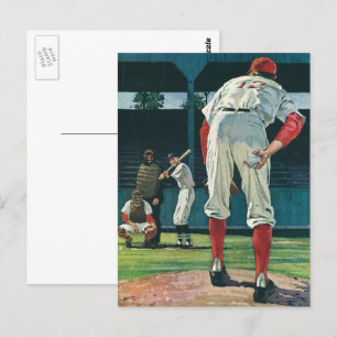 Cartão Postal Jogadores de beisebol esportivo vintage arremessad