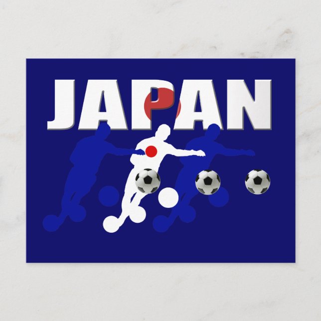 Cartão Postal Jogadores de futebol e adeptos de futebol japonese (Frente)