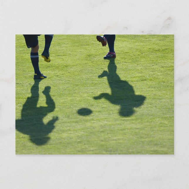 Cartão Postal Jogadores de futebol fazendo exercícios. (Frente)