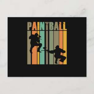 Cartão Postal Jogadores De Paintball Vintage Retro-Paintball Mar