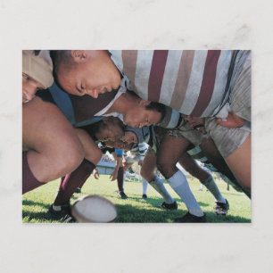 Cartão Postal Jogadores de Rugby Union em um Scrum