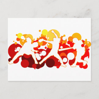 Cartão Postal Jogadores de Softball de Intensidade Rápida