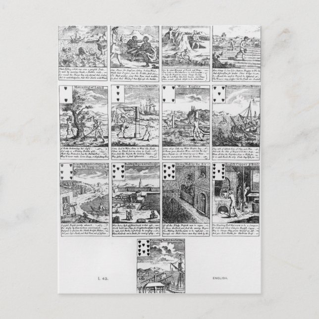 Cartão Postal Jogando cartas satirizando iniciativas de "bolhas" (Frente)