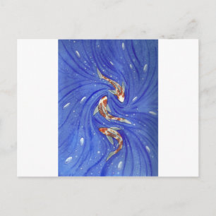 Cartão Postal Jogando Koi