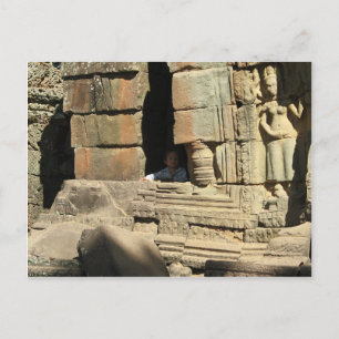 Cartão Postal Jogando nas Ruínas... Ta Prohm, Camboja