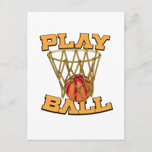 Cartão Postal Jogar Basquetebol.