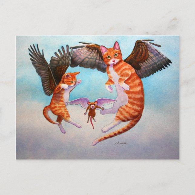 Cartão Postal Jogo de Anjo e Rato (Frente)