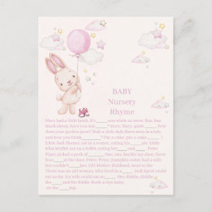 Cartão Postal Jogo de Chá de Bebê da Menina Bunny