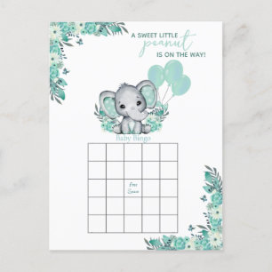 Cartão Postal Jogo de Chá de Bebê Elefante Neutro