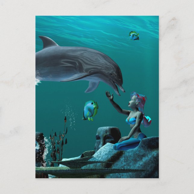 Cartão Postal Jogo de golfinhos (Frente)