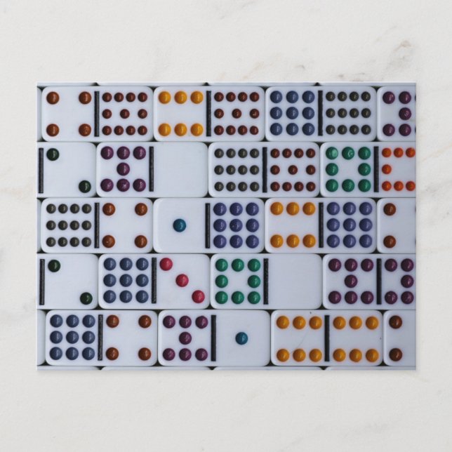 Cartão Postal Jogo de Números com Dominós (Frente)