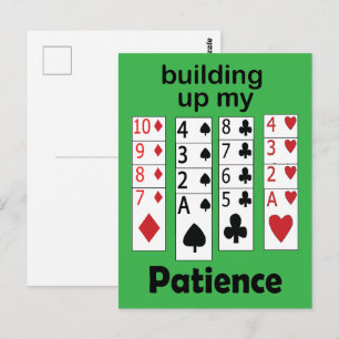 Cartão Postal Jogo de Paciência Aumentando Minha Paciência Citaç