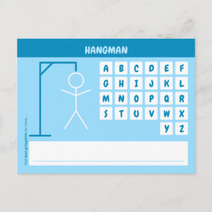 Cartão Postal Jogo de Palavra de Hangman