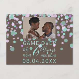 Cartão Postal Jogo Sobre Engraçado Salve A Data De Casamento Fot
