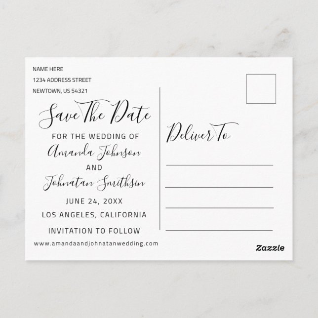 Cartão Postal Jogo Sobre Engraçado Salve A Data Foto Branca De C (Verso)