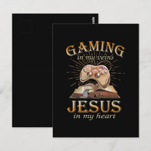Cartão Postal Jogos em Minhas Veias Jesus no Meu Coração