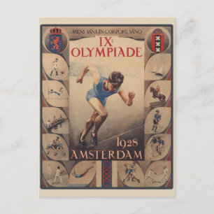Cartão Postal Jogos Olímpicos Vintage Amsterdam Países Baixos