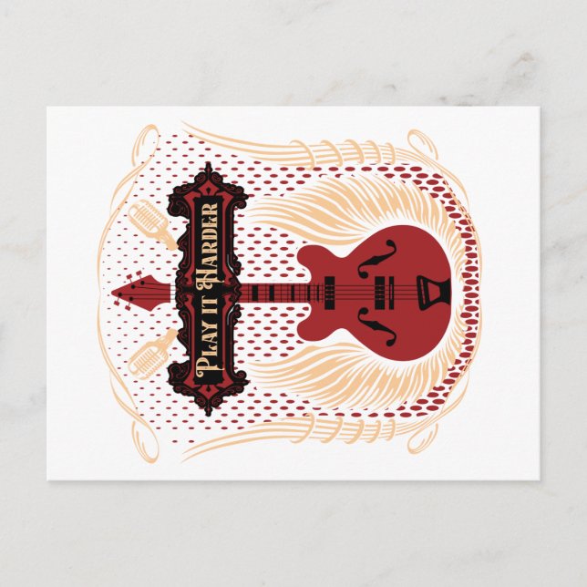 Cartão Postal Jogue mais forte Gitarre (Frente)