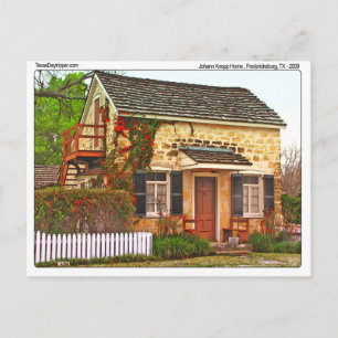 Cartão Postal Johann Knopp Home, Fredericksburg, TX
