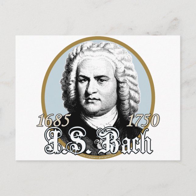 Cartão Postal Johann Sebastian Bach (Frente)