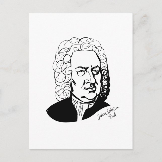 Cartão Postal Johann Sebastian Bach (Frente)