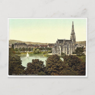 Cartão Postal Johannes Kirche, Stuttgart, Wurtemburg, Alemanha c