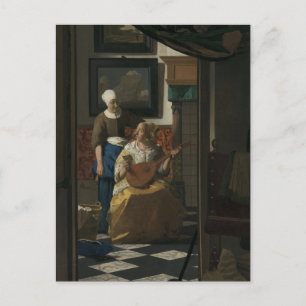 Cartão Postal Johannes Vermeer, A Carta de Amor 17º C. Belas Art