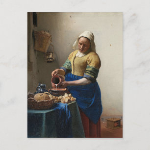 Cartão Postal Johannes Vermeer - A Pintura Da Milkmaid