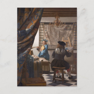 Cartão Postal Johannes Vermeer - Alegoria da Arte da Pintura