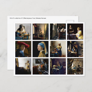 Cartão Postal Johannes Vermeer - Grelha de Mastercastas