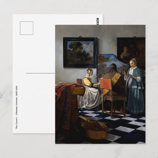 Cartão Postal Johannes Vermeer - O concerto (Frente/Verso)