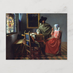 Cartão Postal Johannes Vermeer O Vidro Do Vinho