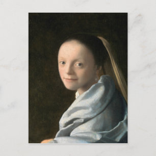 Cartão Postal Johannes Vermeer Study of a Young Woman
